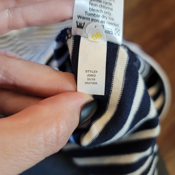 J. Crew Striped Shift Dress Navy White XS - Picture 7 of 9
